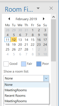 turn on room finder on outlook for mac